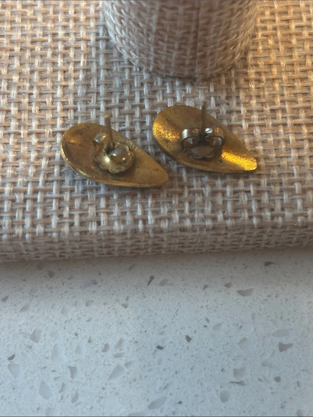 Vintage Cloisonne Enamel Teardrop Earrings Gold Tone Maroon Pink Floral 1980s